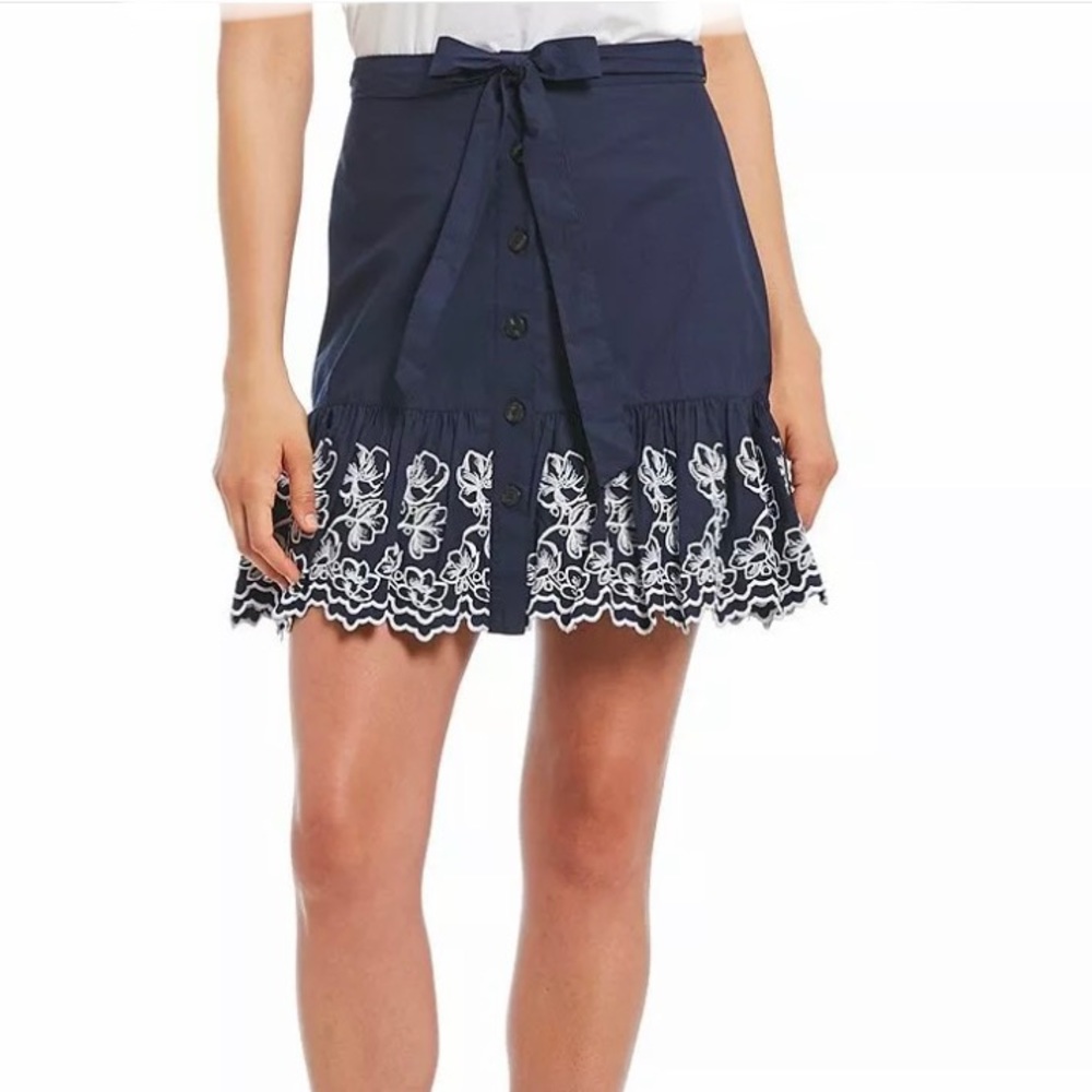 Draper James Embroidery Eyelet A-line Skirt W Belt